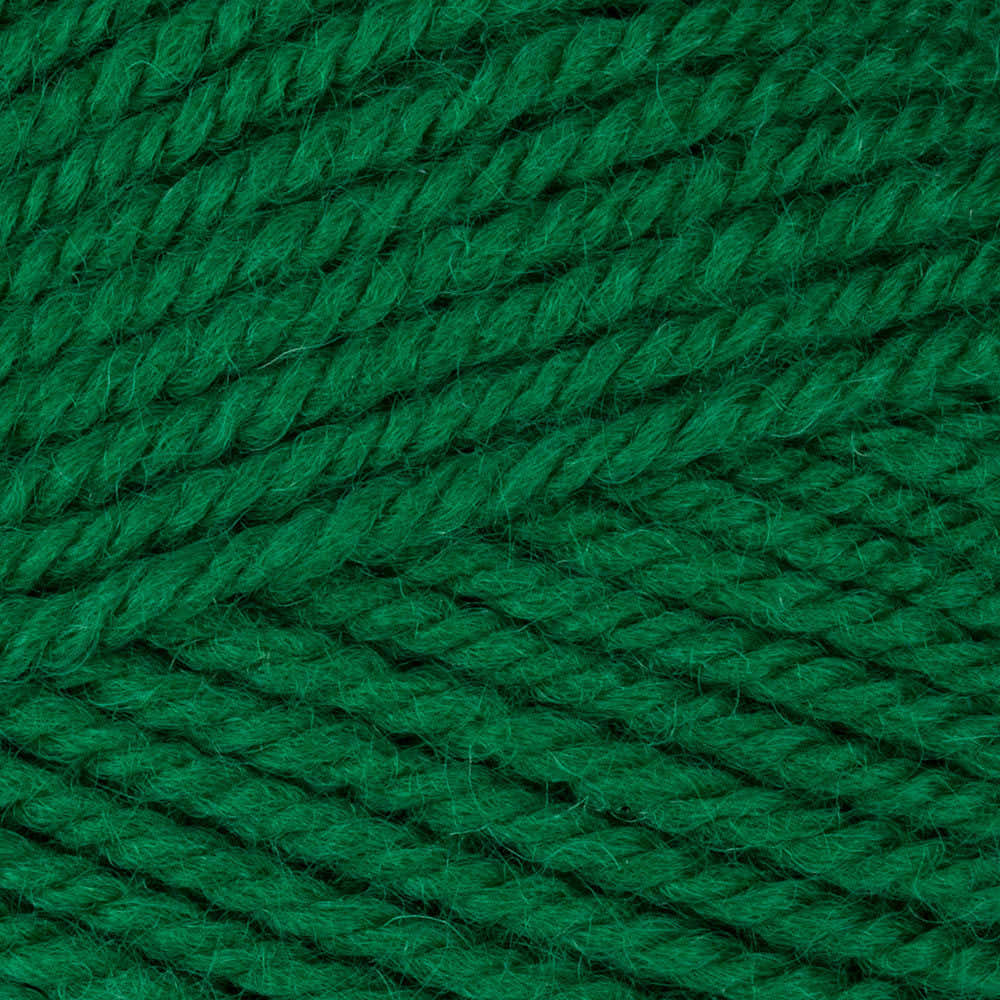 Plymouth Encore Worsted yarn ball in Christmas Green - machine washable 75% acrylic 25% wool worsted