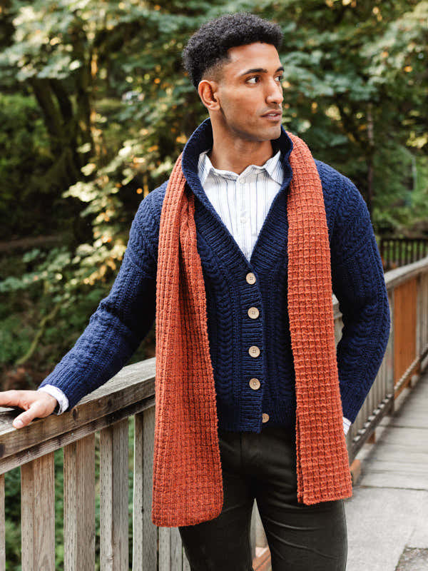 North End Scarf in Berroco Remix Wool Knitting Pattern