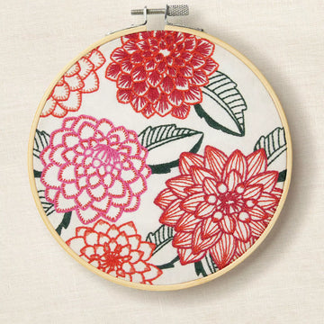 Dahlias by Marie-Dominique Procureur Easy Embroidery Kit