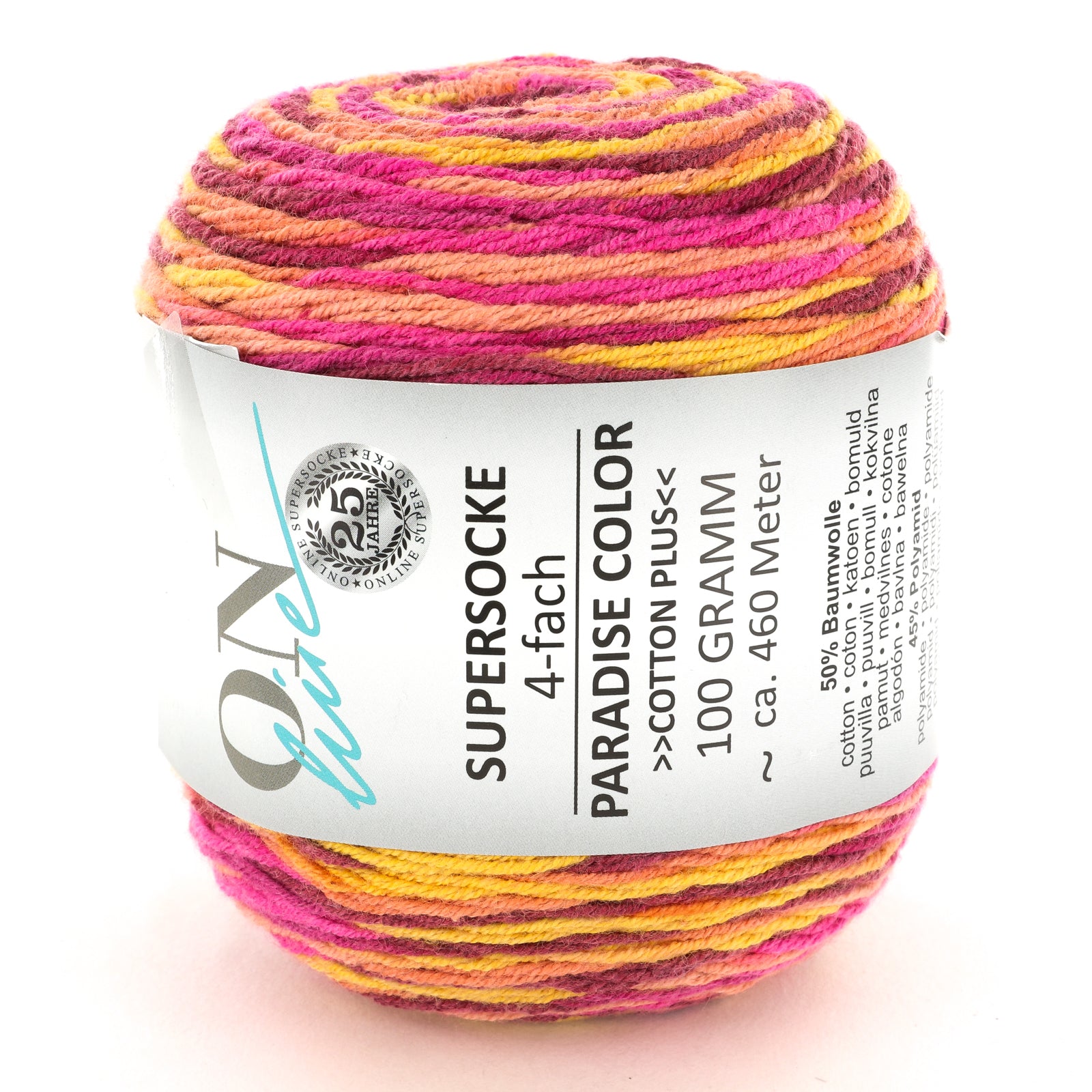 On-Line Supersocke 4-Ply Cotton Plus - 312 Paradise Color Yarn - Cotton 4 Ply