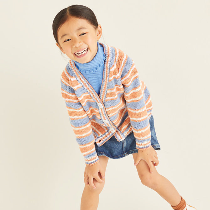 Sirdar Striped Cardigan Knitting Pattern