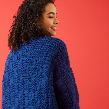Paintbox Yarns Basket Weave Cardigan Knitting Pattern