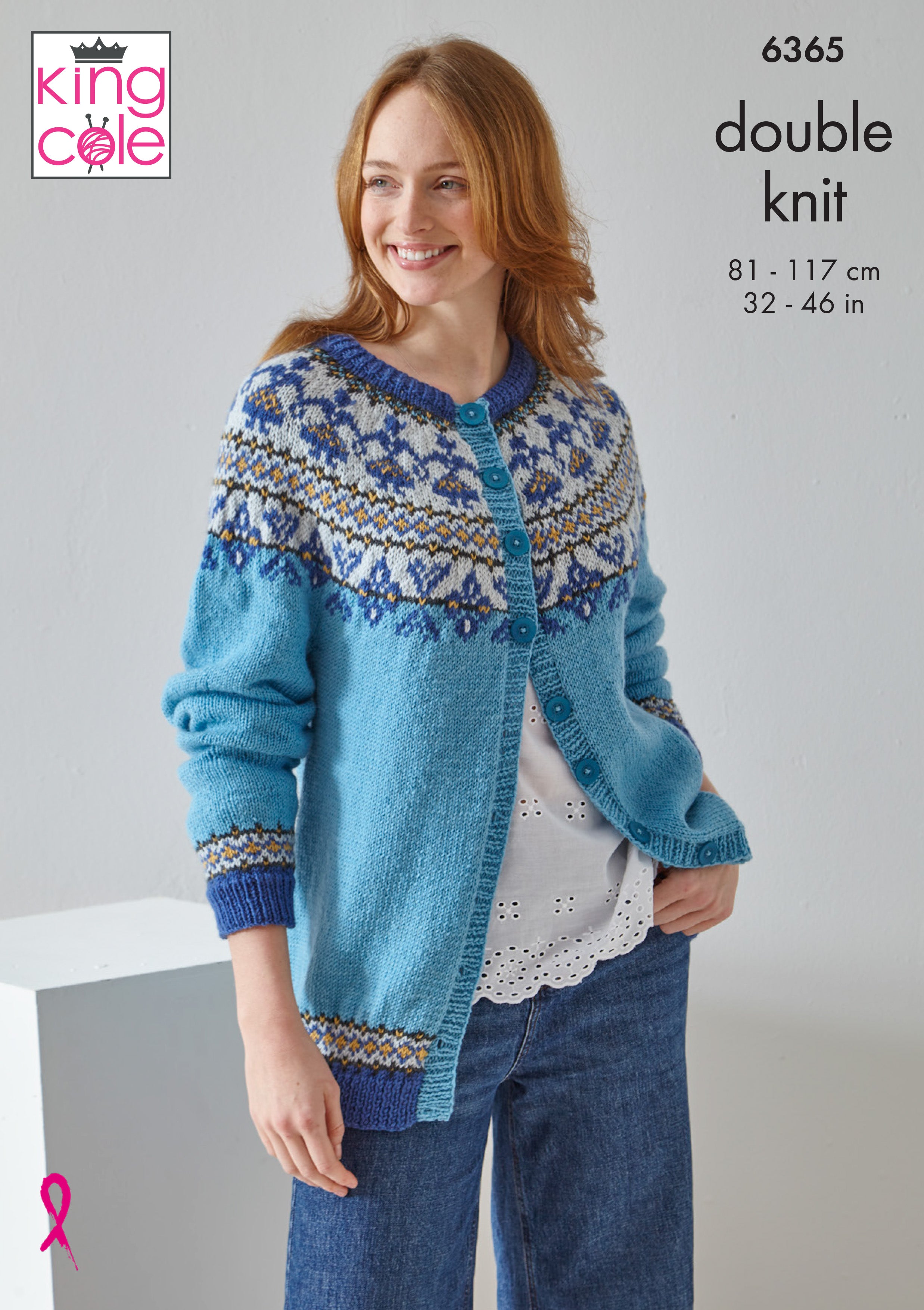 Fairisle Cardigan and Waistcoat in King Cole Merino Blend DK - 6365 - Leaflet