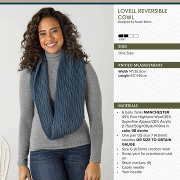 Tahki Yarns Lovell Reversible Cowl Knitting Pattern